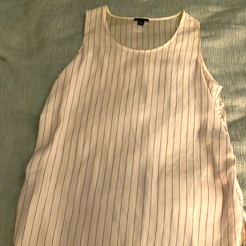 Striped Sleeveless Top - Cream Ann Taylor MP